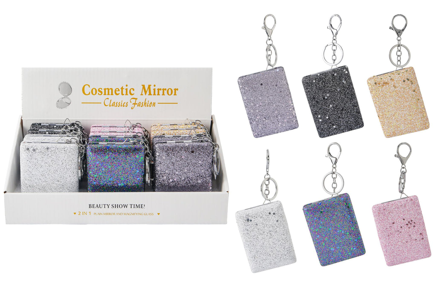 Mini Square Mirror 8.5x6cm 6 Asstd PDQ