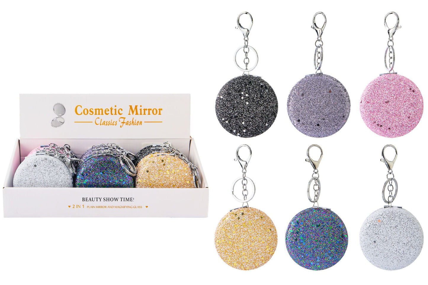 Mini Round Mirror 7cm 6 Asstd PDQ