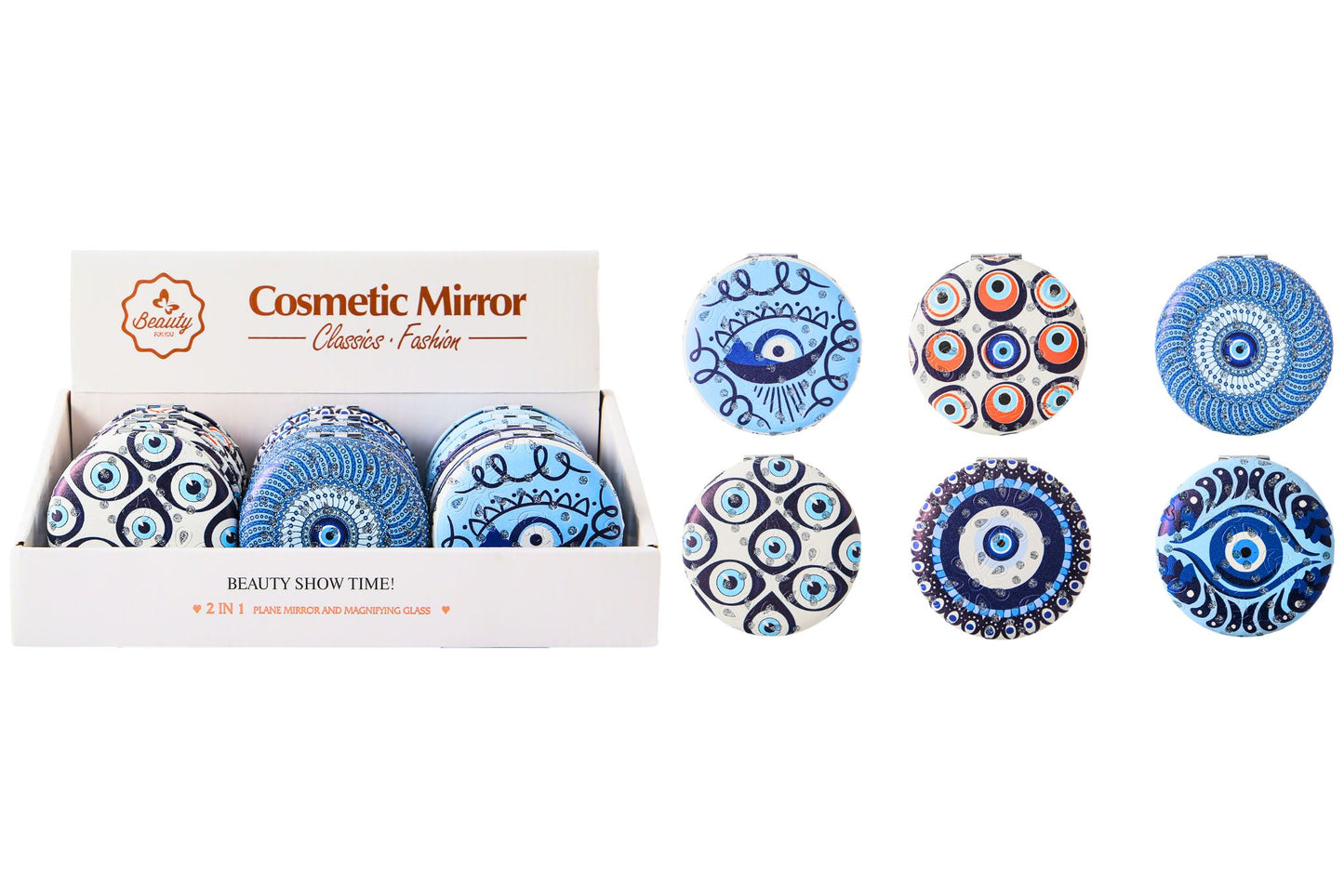 Mini Round Mirror 7cm 6 Asstd PDQ