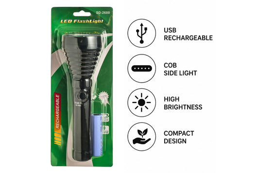 Rechargeable Flashlight 19.5x6cm