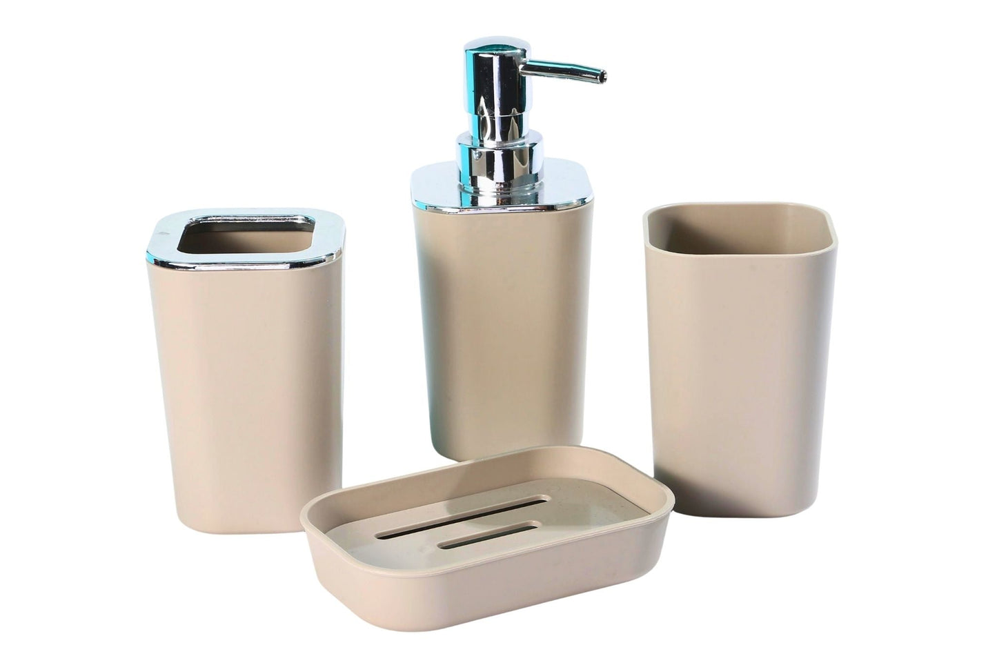 Bathroom Accessory Beige 4pcs Set