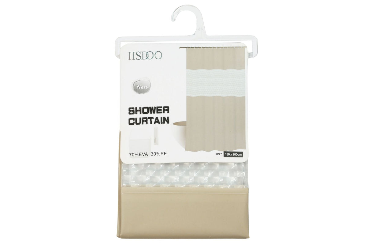 PEVA Shower Curtain Beige Patchwork 180x200cm