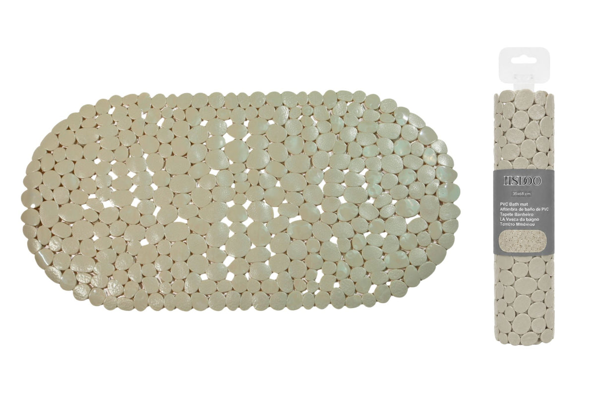 PVC Non-Slip Suction Mat Pebble Beige 69x35cm