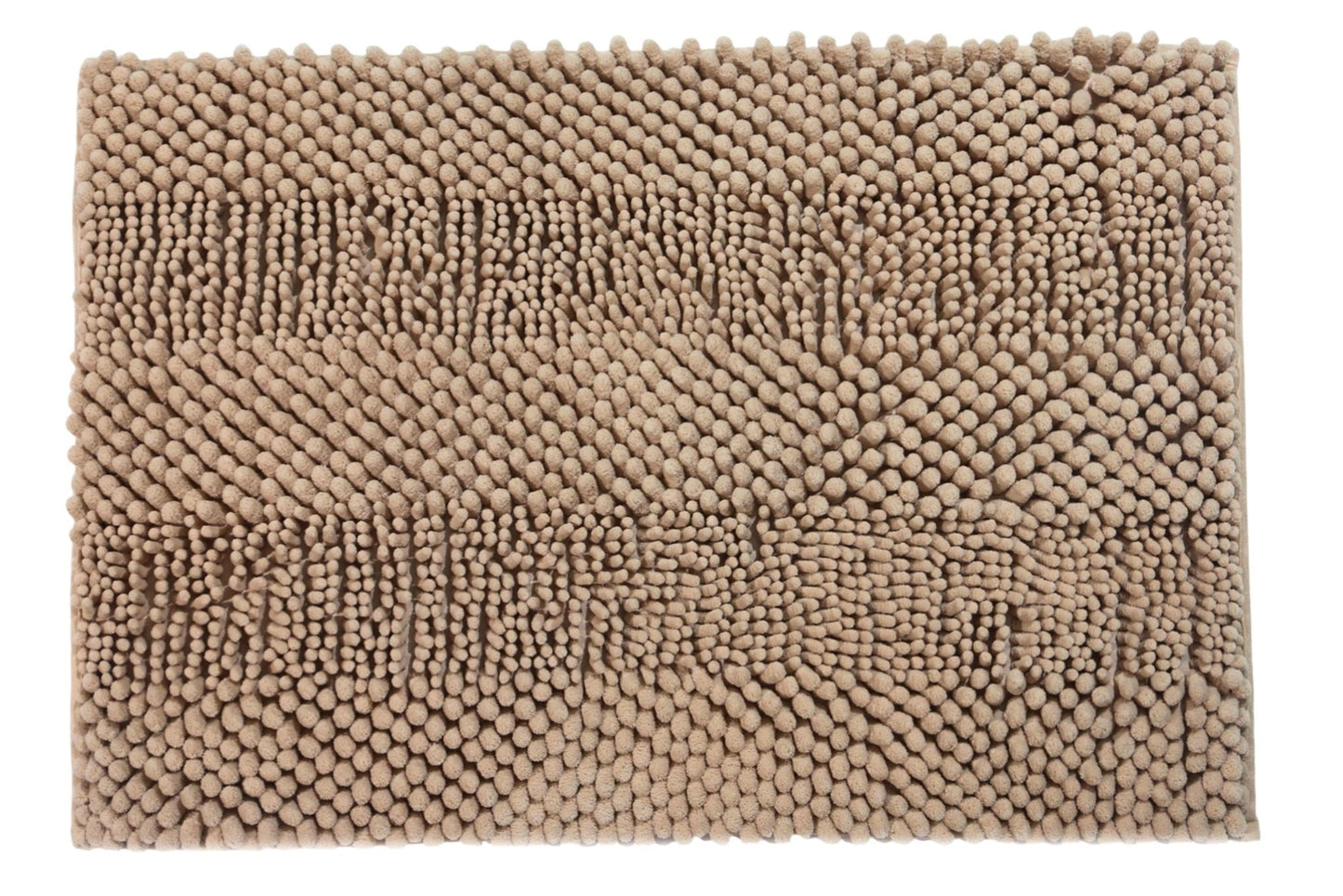 Chenille Pile Bath Mat Beige 45x70cm