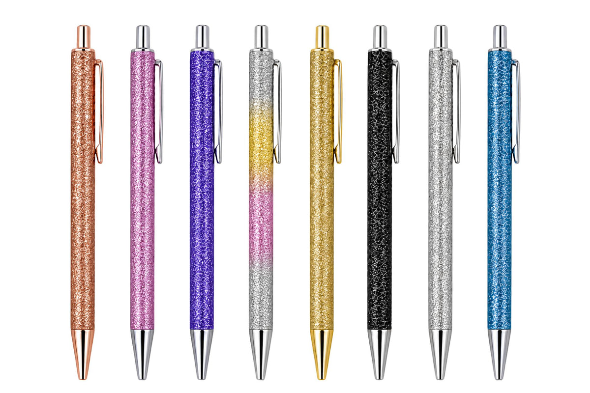 Ballpoint Pen Glitter 8 Asstd PDQ