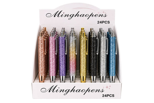Ballpoint Pen Glitter 8 Asstd PDQ