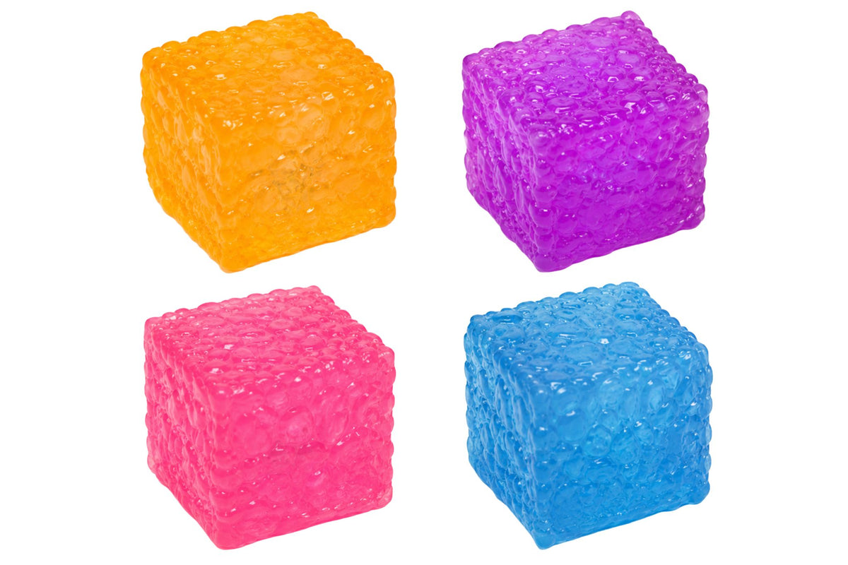 Squishy Gel Textured Cube 5.5cm 4 Asstd PDQ