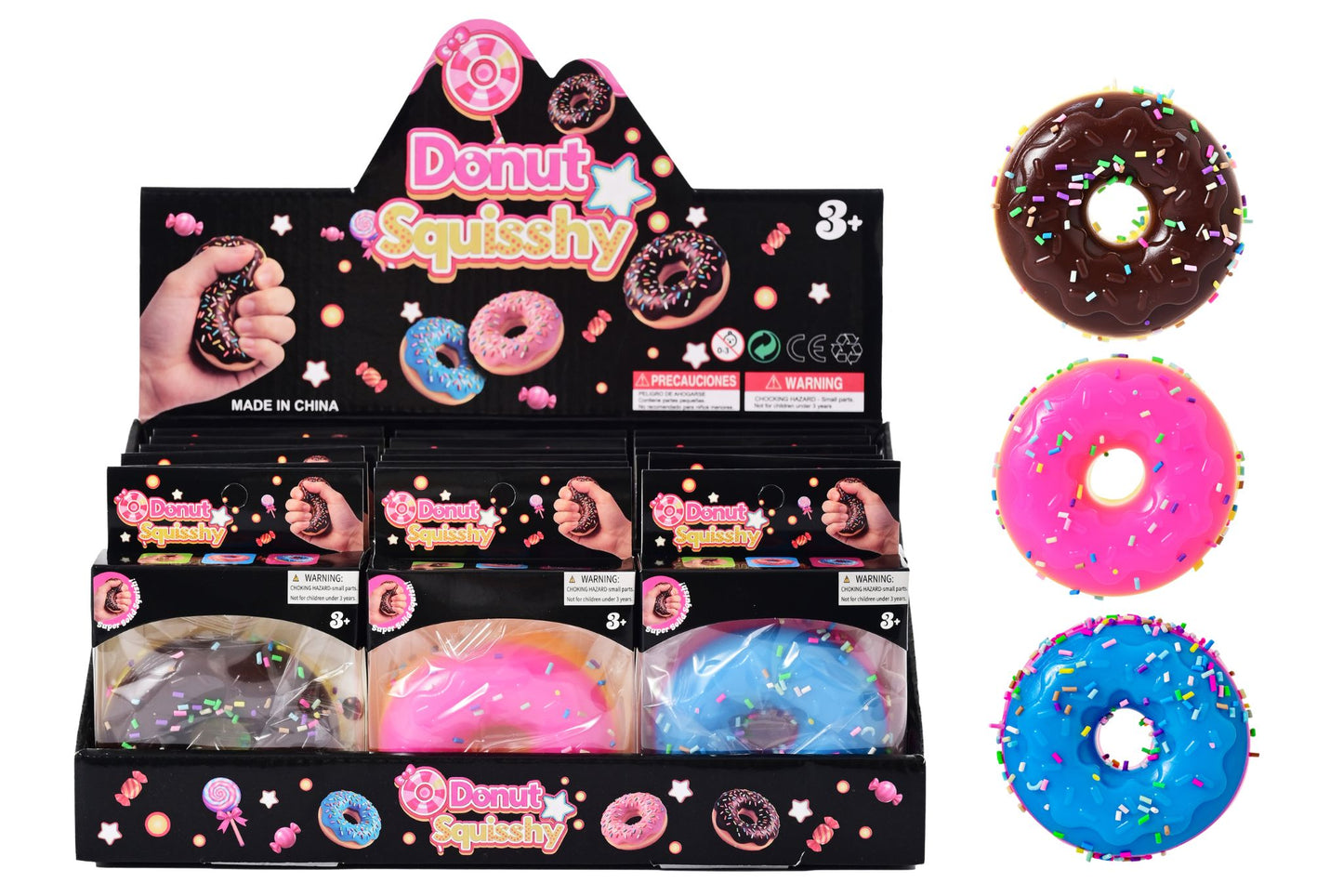 Squishy Donut 7.5cm 3 Asstd PDQ