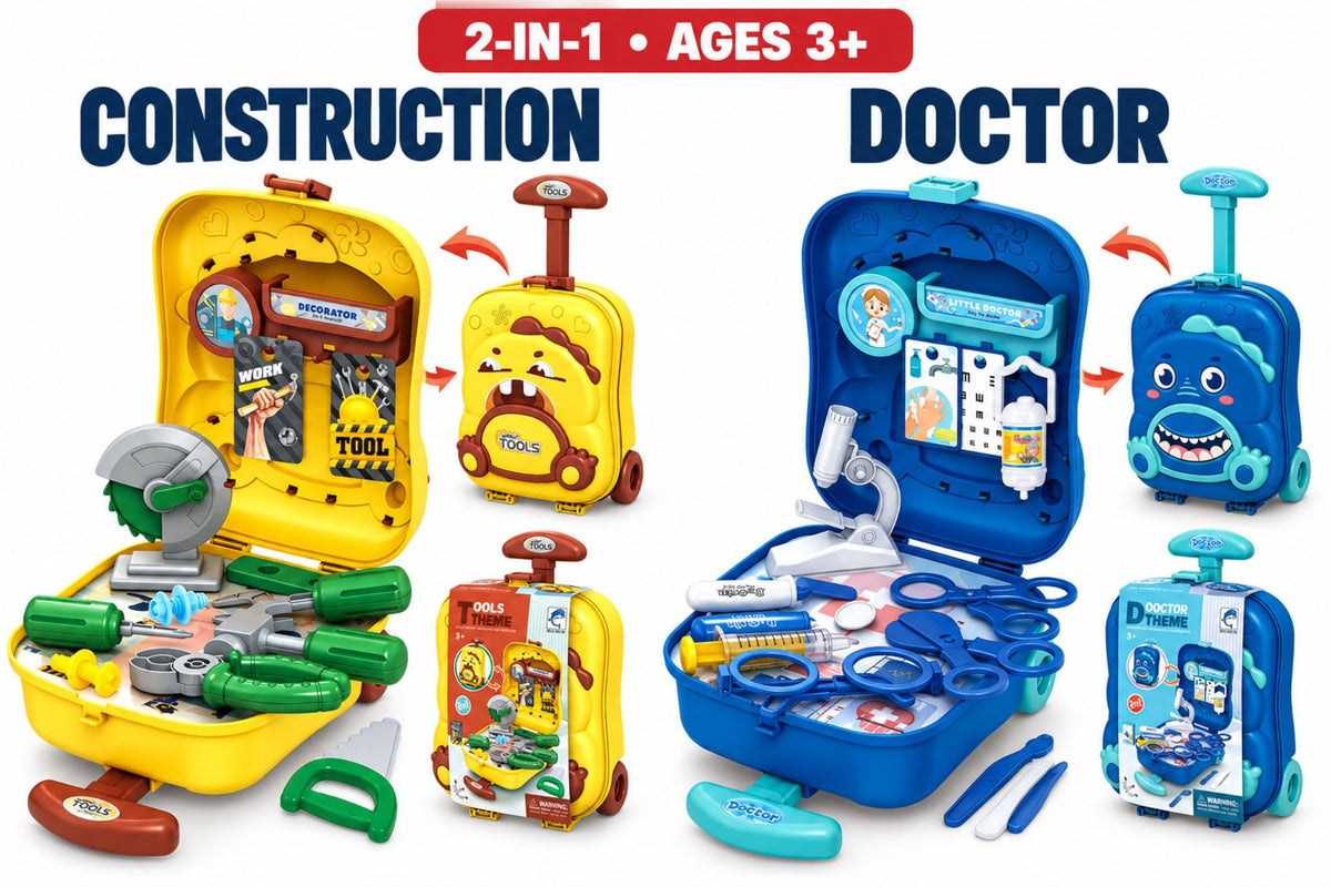 Construction/Doctor Play Set w/Wheels 2 Asstd
