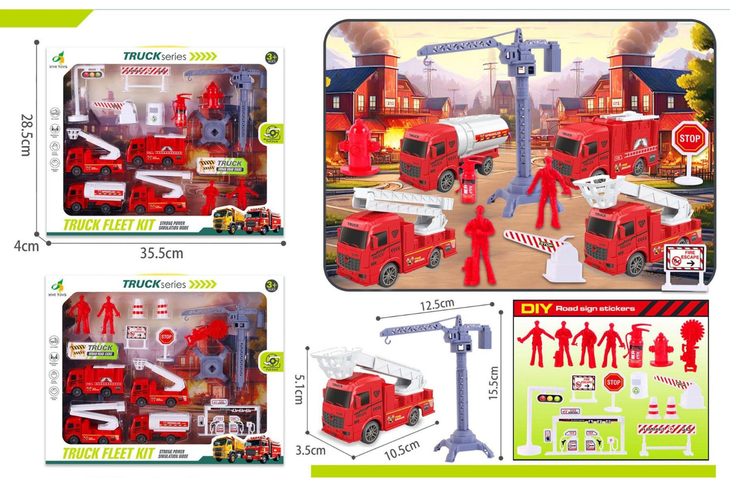 Pull Back Fire Truck Set