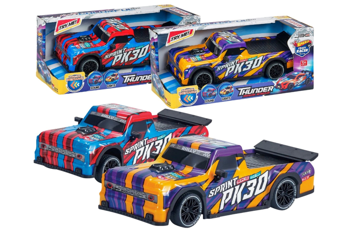 Friction Car w/Light & Sound B/O 2 Asstd