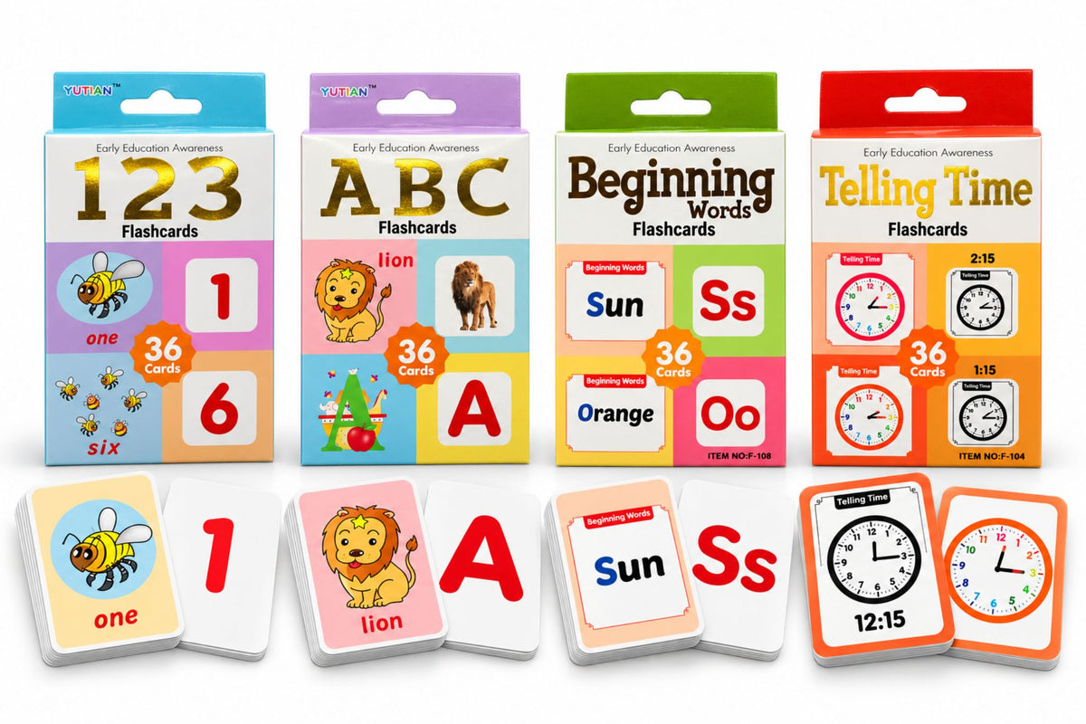 Kids Educational Flash Cards 4 Asstd