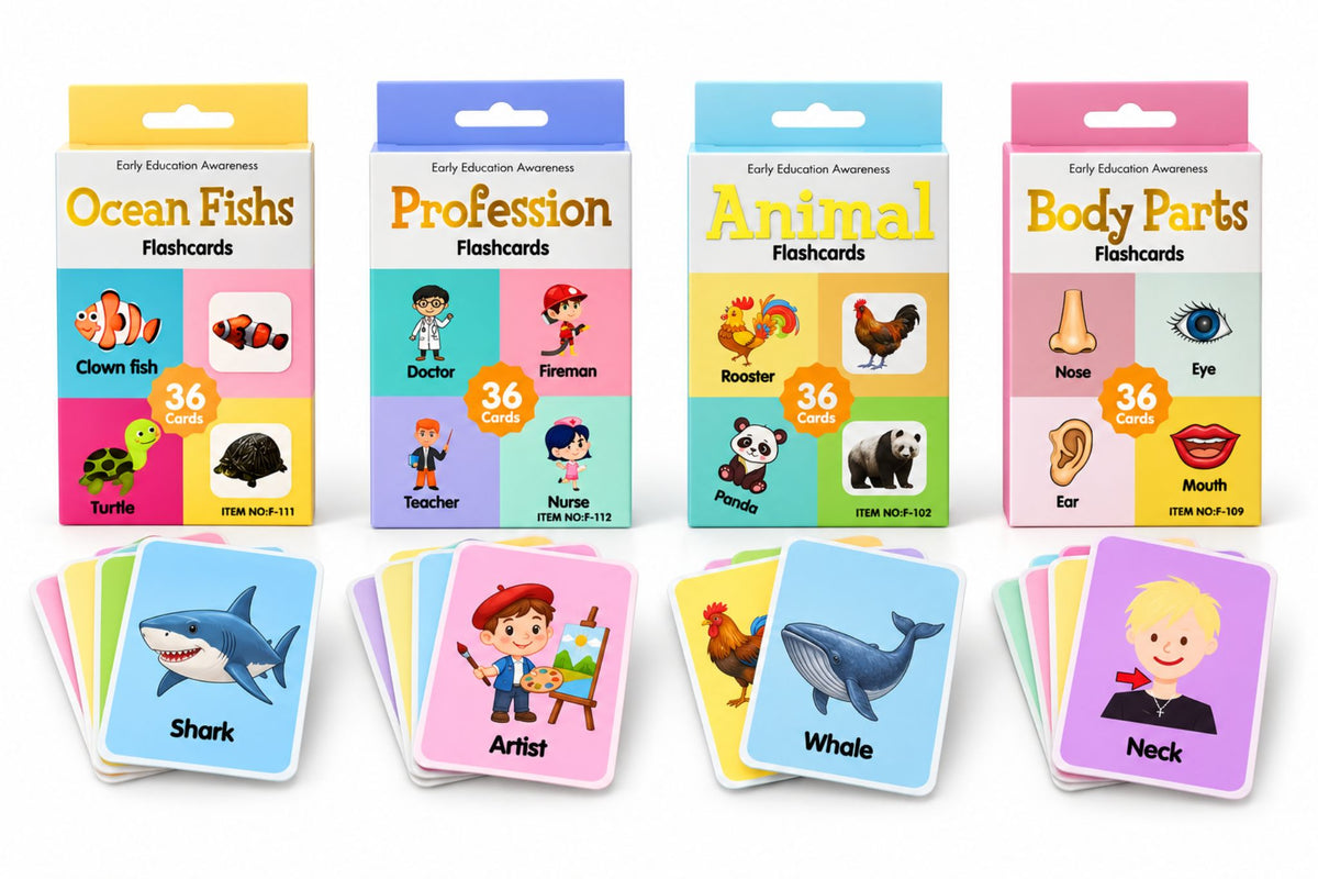 Kids Educational Flash Cards 4 Asstd