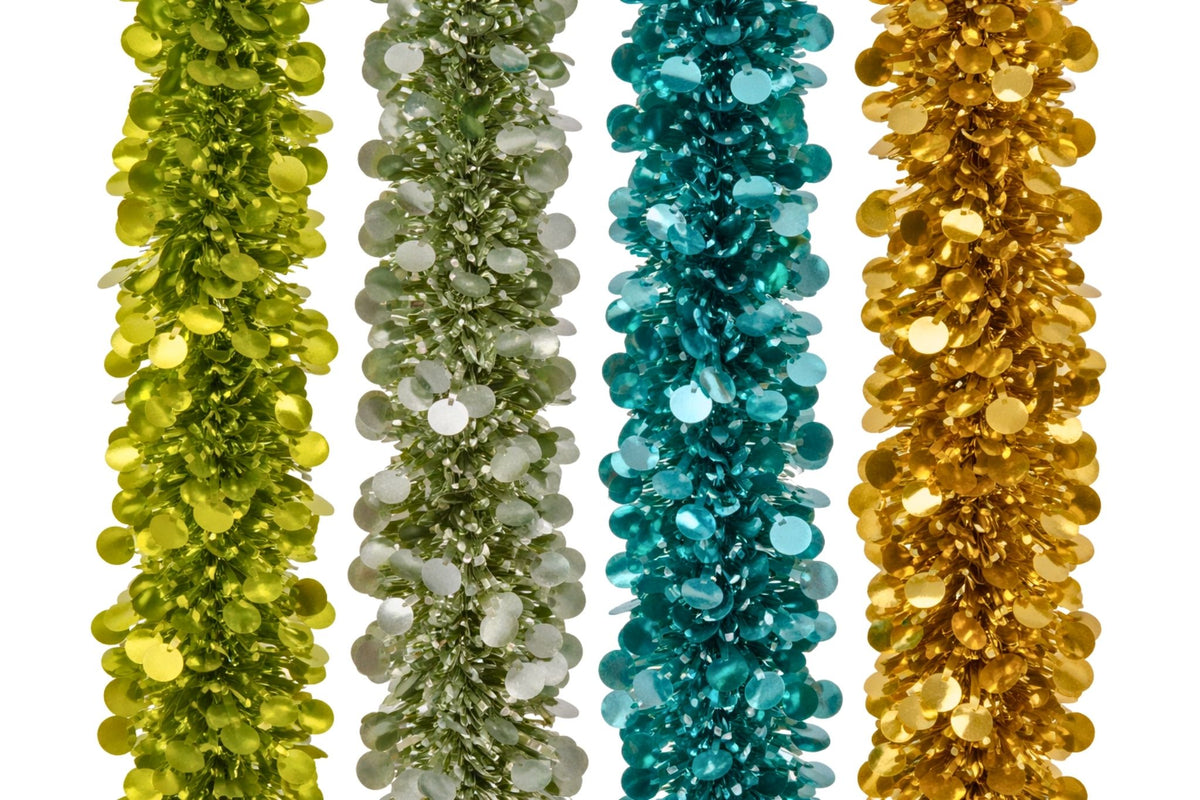 Tinsel Dotted 8cm x 2m 4 Asstd