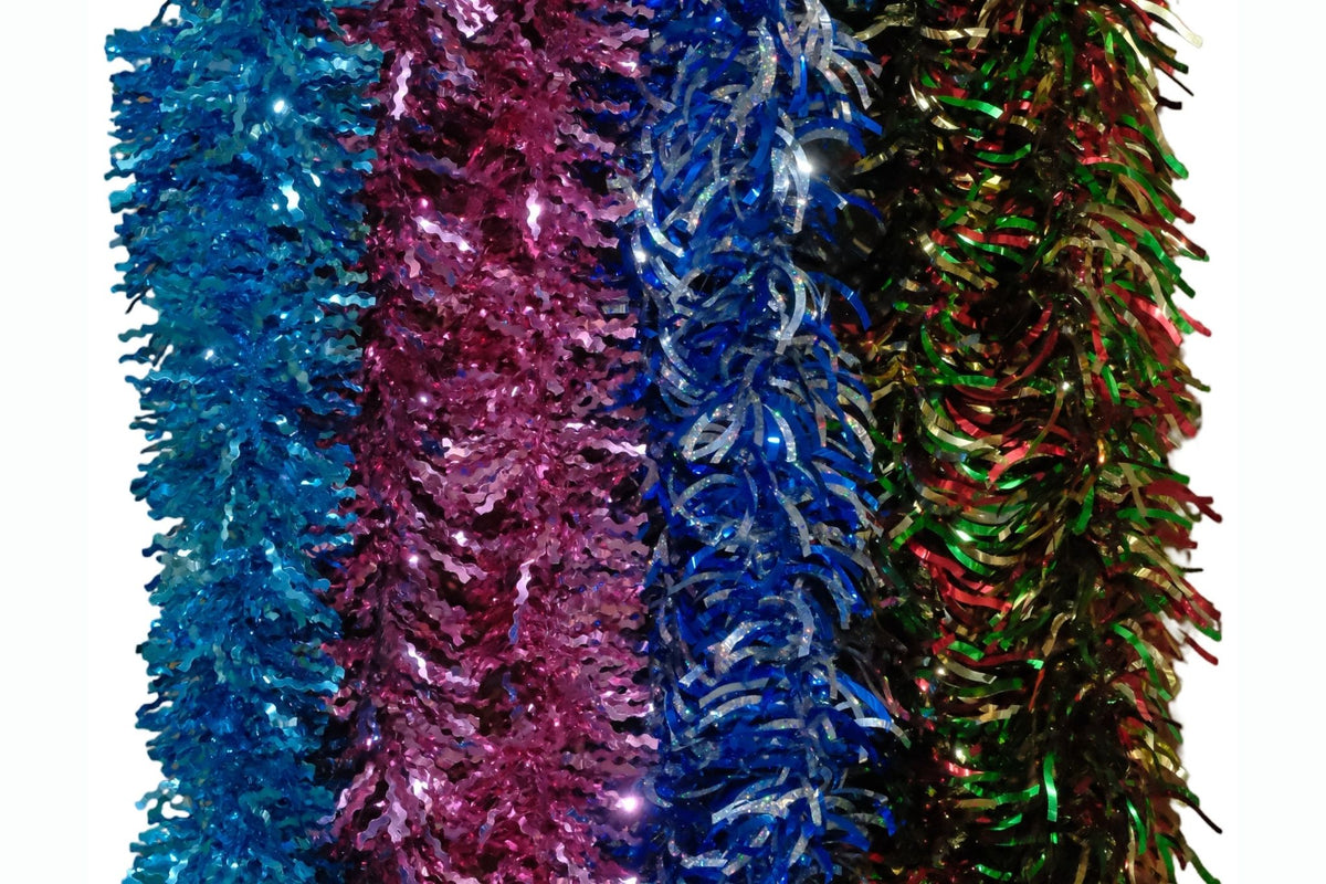 Tinsel Curly 4 Asstd 9cm x 2m