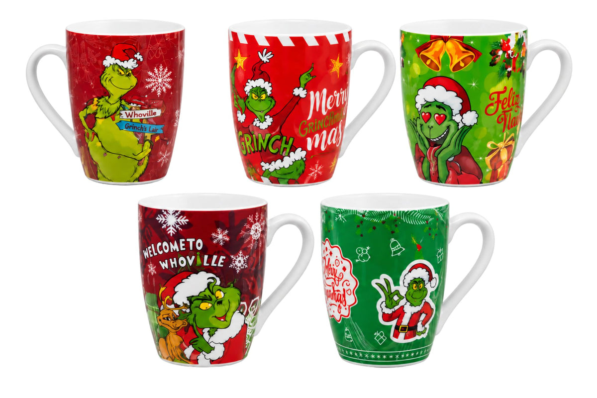 Grumpy Green Ceramic Mugs 11cm 5 Asstd