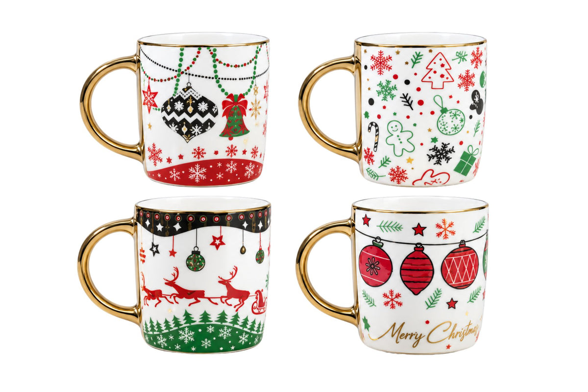 Xmas Ceramic Mug 9x9cm 4 Asstd