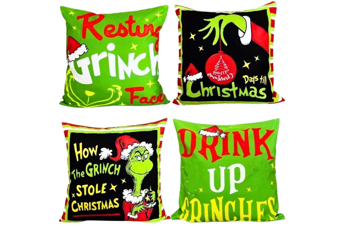 Grumpy Green Cushion 45x45cm 350g 4 Asstd