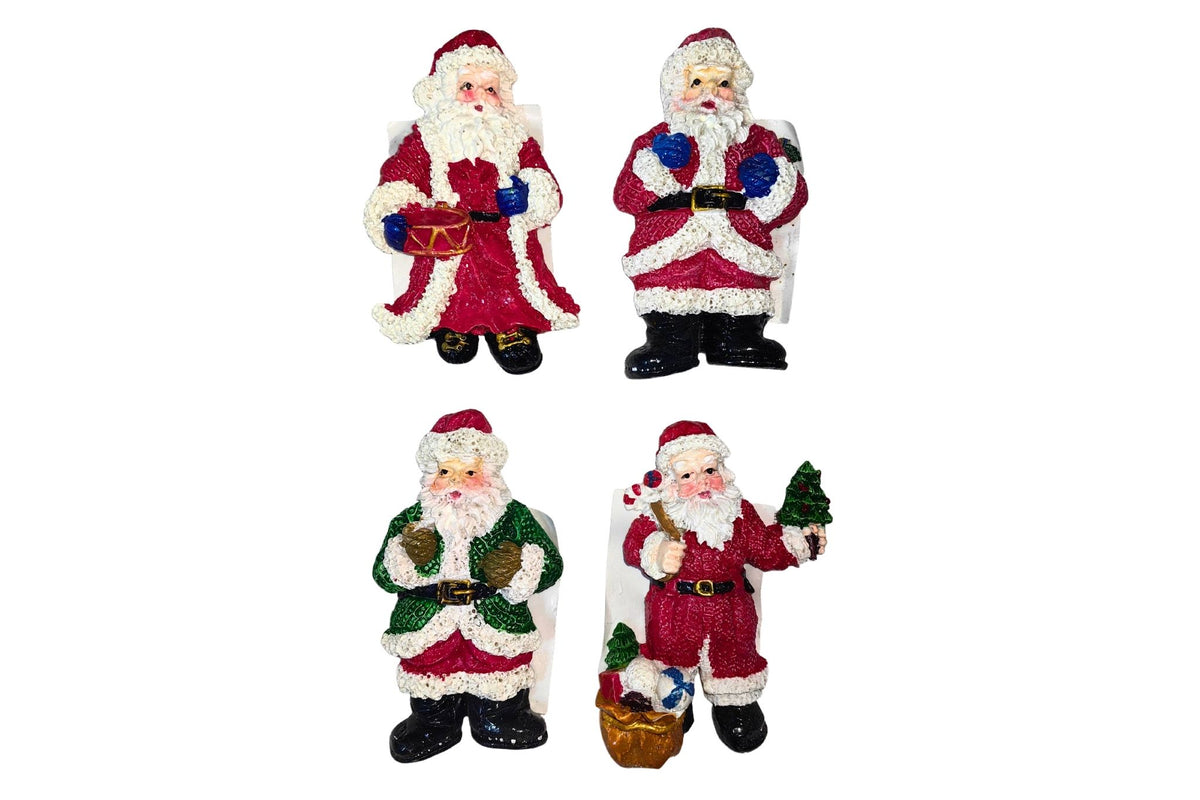 Santa Claus Fridge Magnet 8cm 4 Asstd