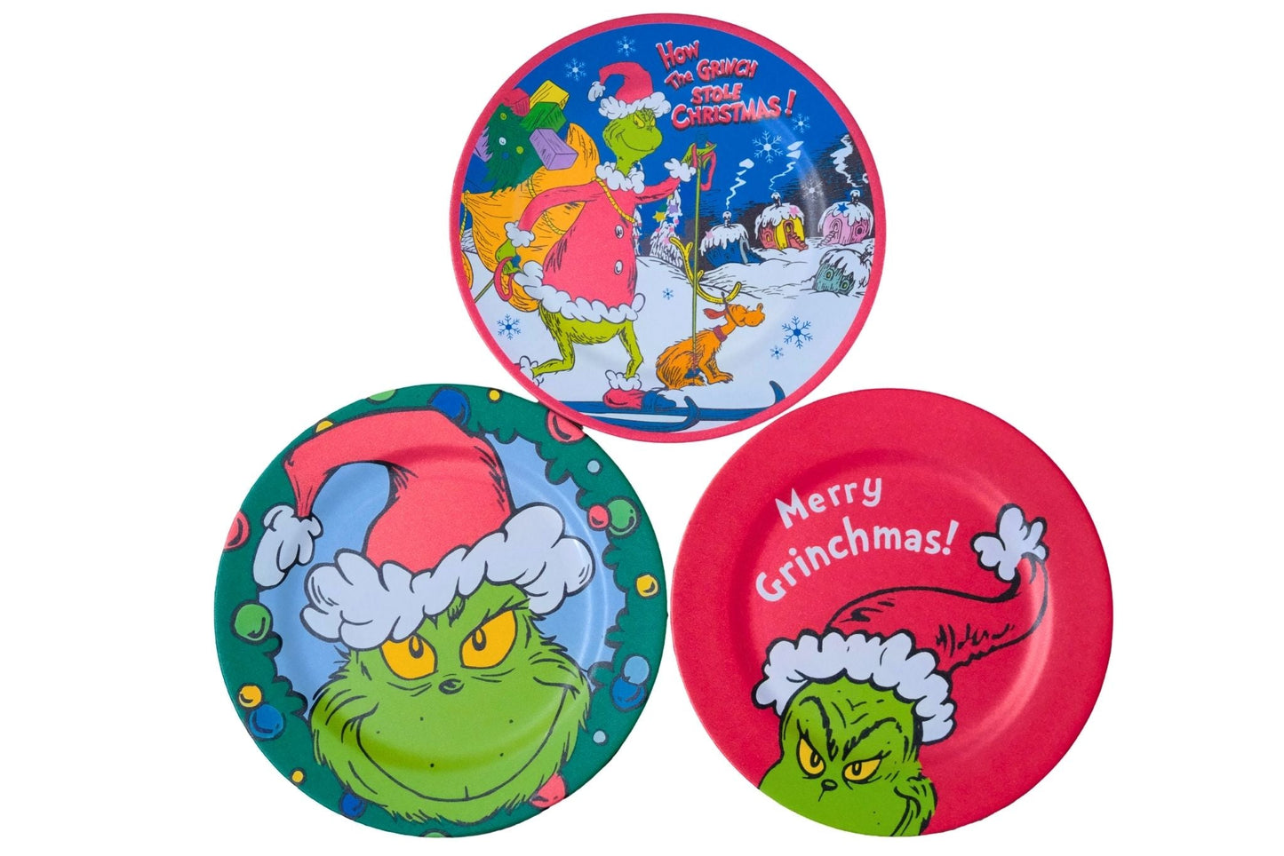 Plastic Plate Grumpy Green 33cm 3 Asstd