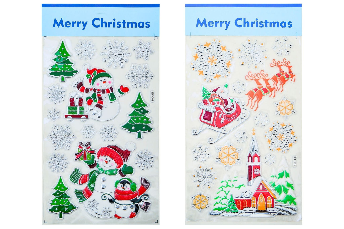 3D Christmas Stickers 25x47cm 4 Asstd