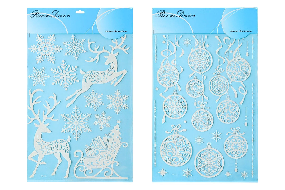 Glitter Christmas Stickers 30x50cm 6 Asstd