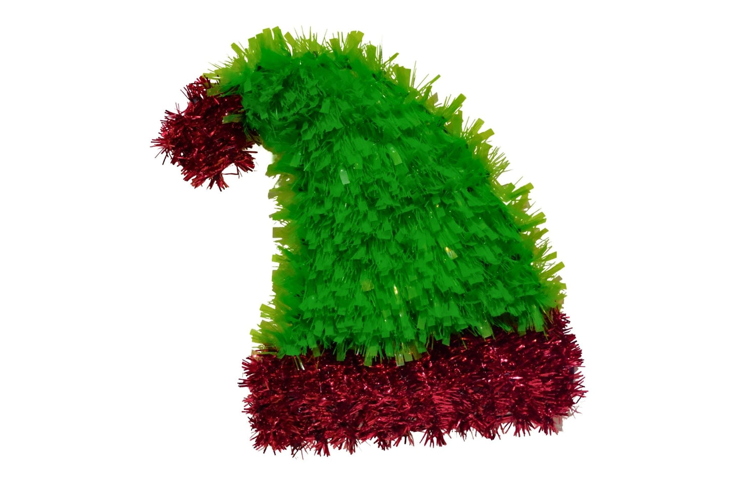 Tinsel Hat Green/Red 29x23cm