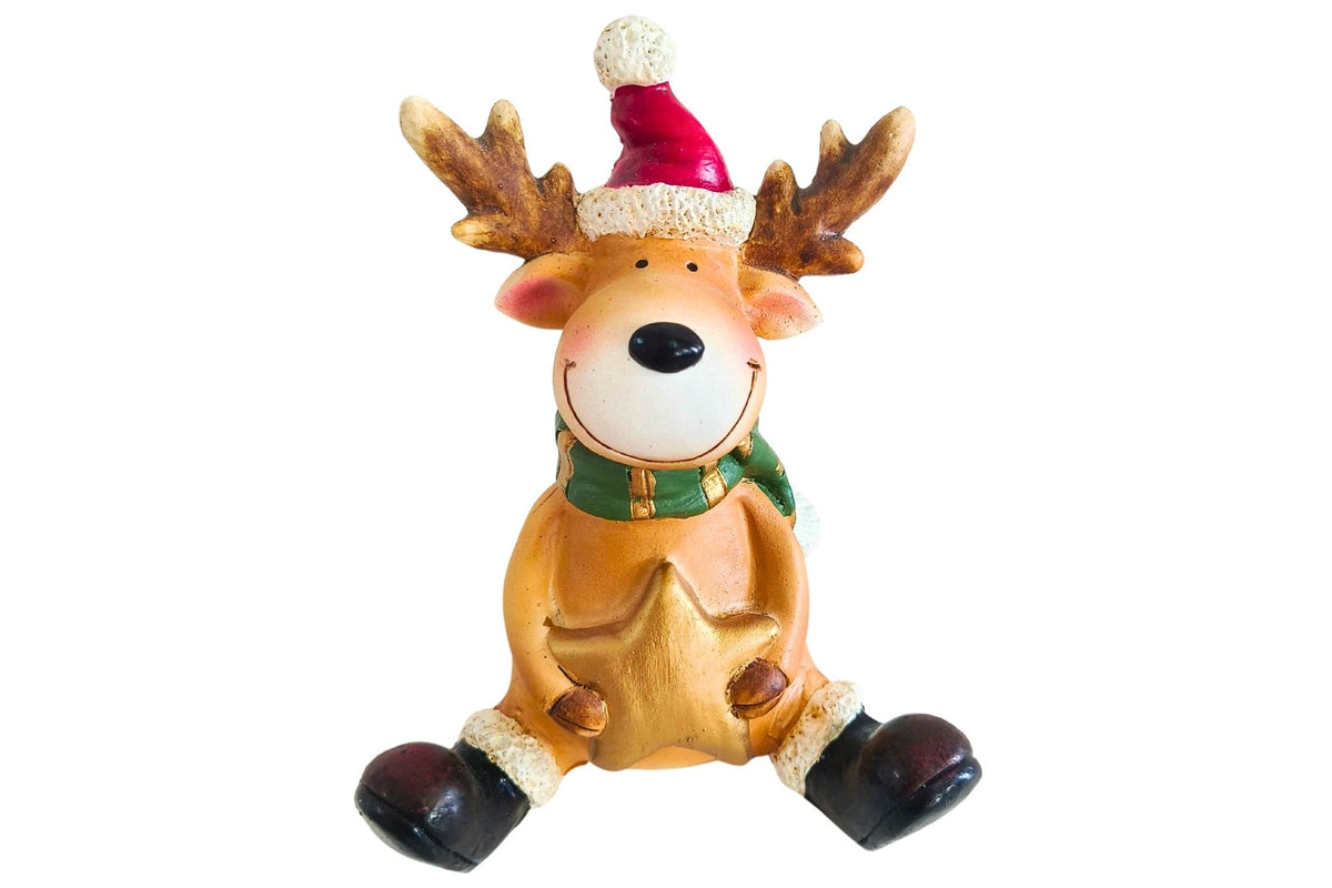 Xmas Deer Sitting 16x11x20cm