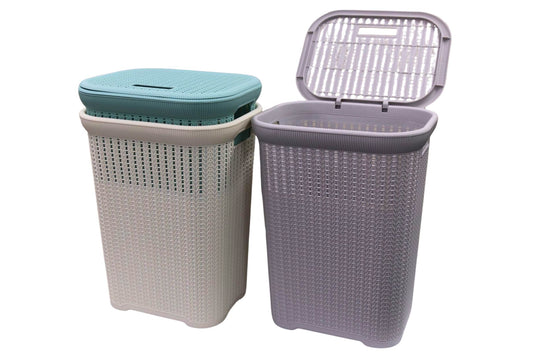 Rattan Laundry Basket 42x33x54cm 4 Asstd