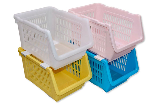 Stackable Basket 23.9x34.6x20cm 4 Asstd