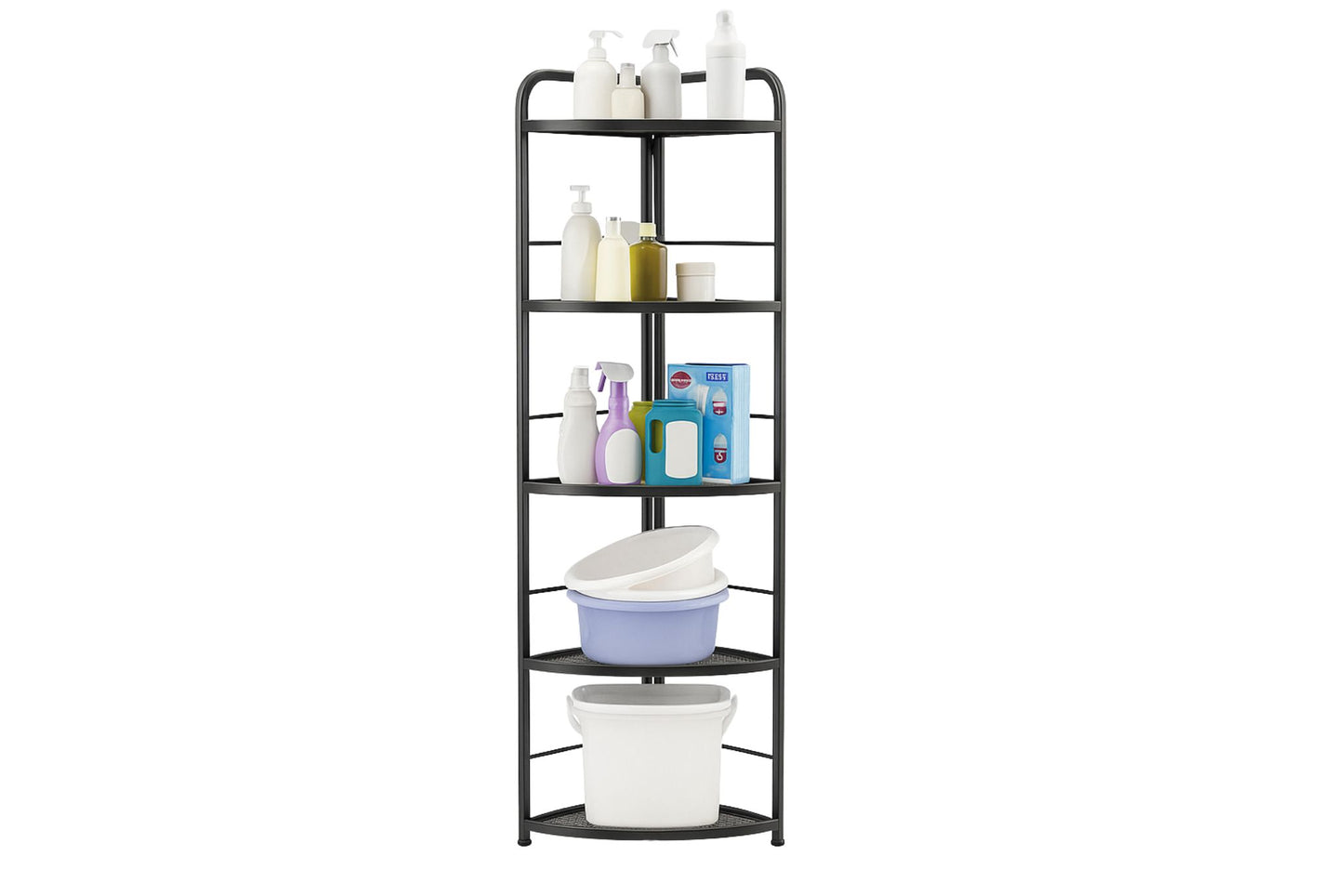 5-Tier Corner Folding Metal Shelf 156x51cm