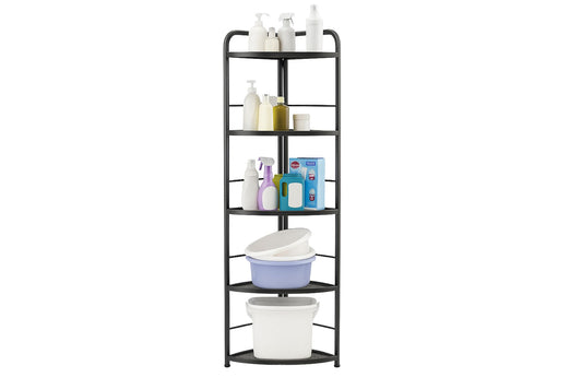 5-Tier Corner Folding Metal Shelf 156x51cm