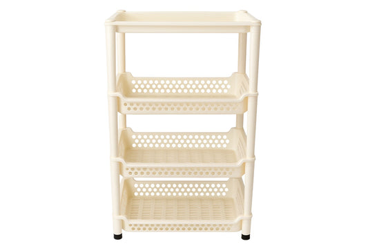 4-Tier Plastic Storage Rack w/Baskets 45x29x80cm