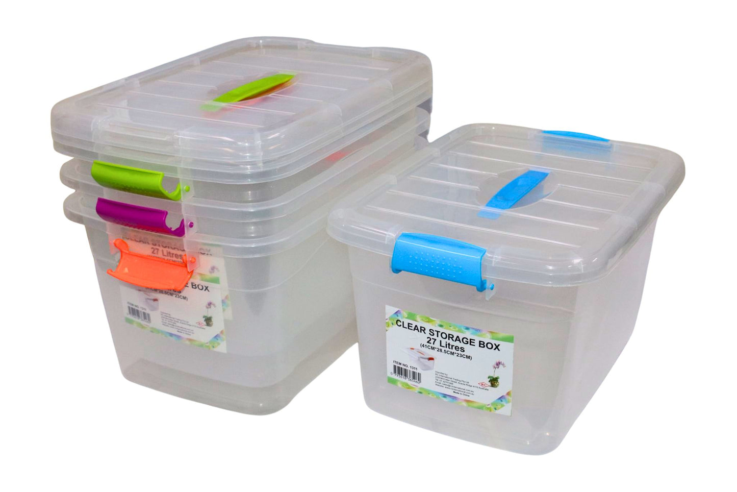 Clear Storage Box 27L 41x28.5x23cm