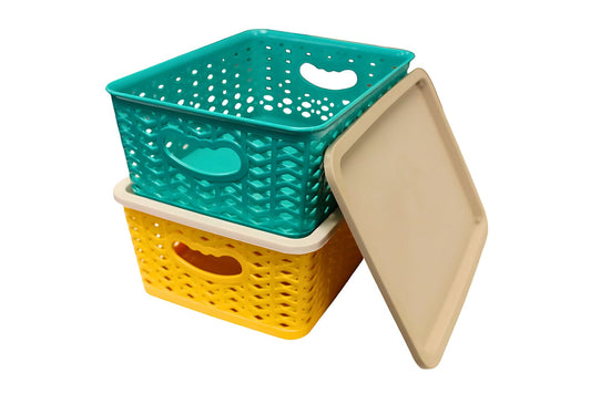 Storage Basket w/Lid 26x19x10cm