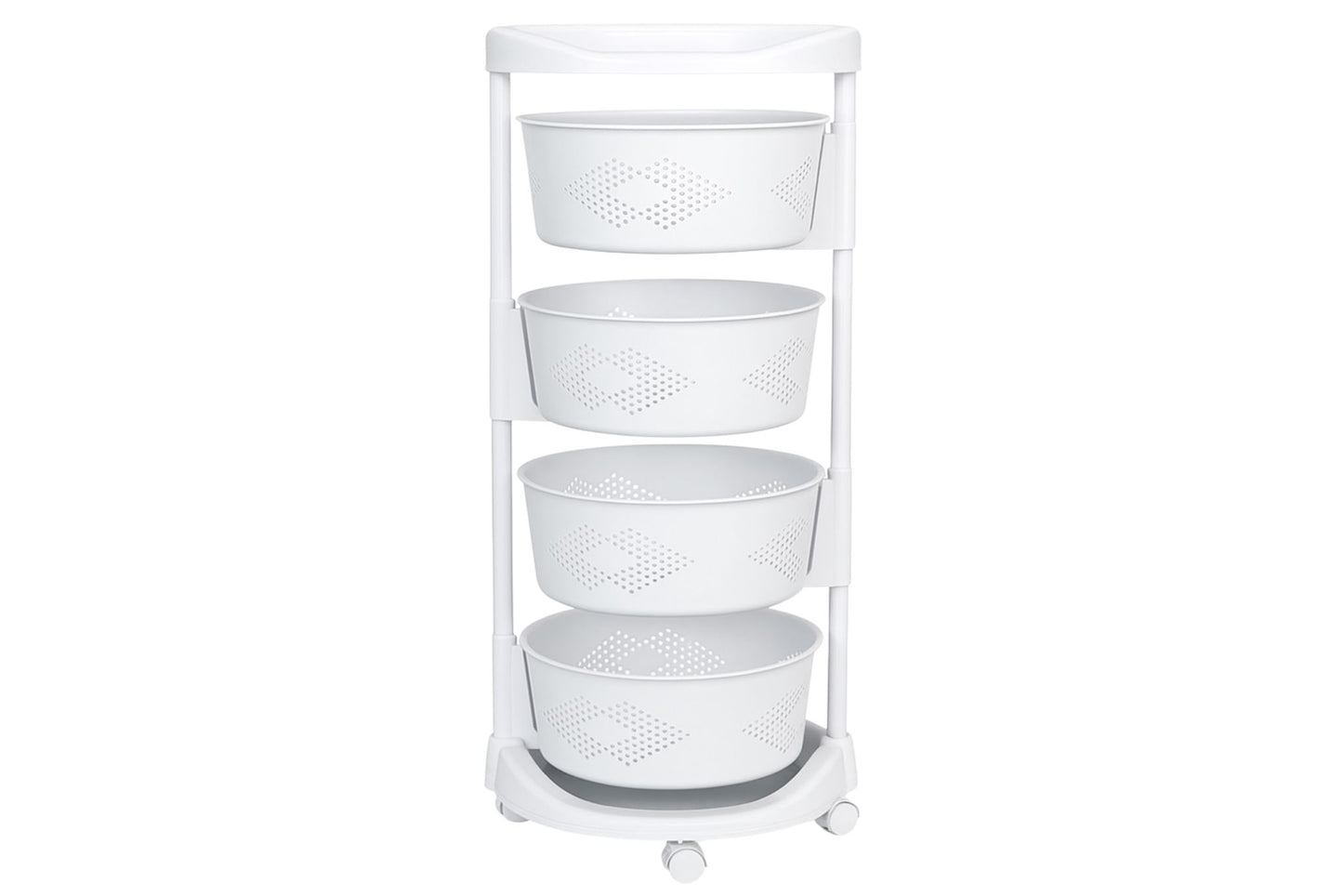 Rotating 4-Tier Storage Rack w/Wheels 36.5x74cm