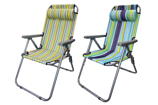 Foldable Beach Chair 56x48x85cm 2 Asstd