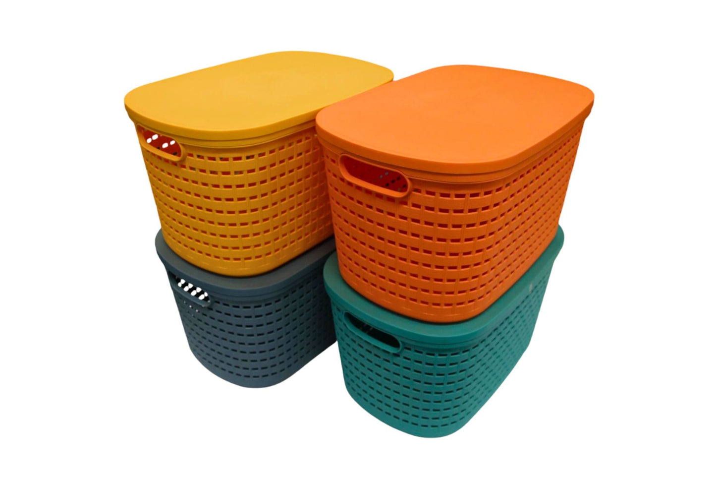 Nordic Storage Basket w/Lid -L 40.5x27.5x30cm