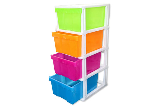 4-Drawer Plastic Cabinet 50x40x103cm