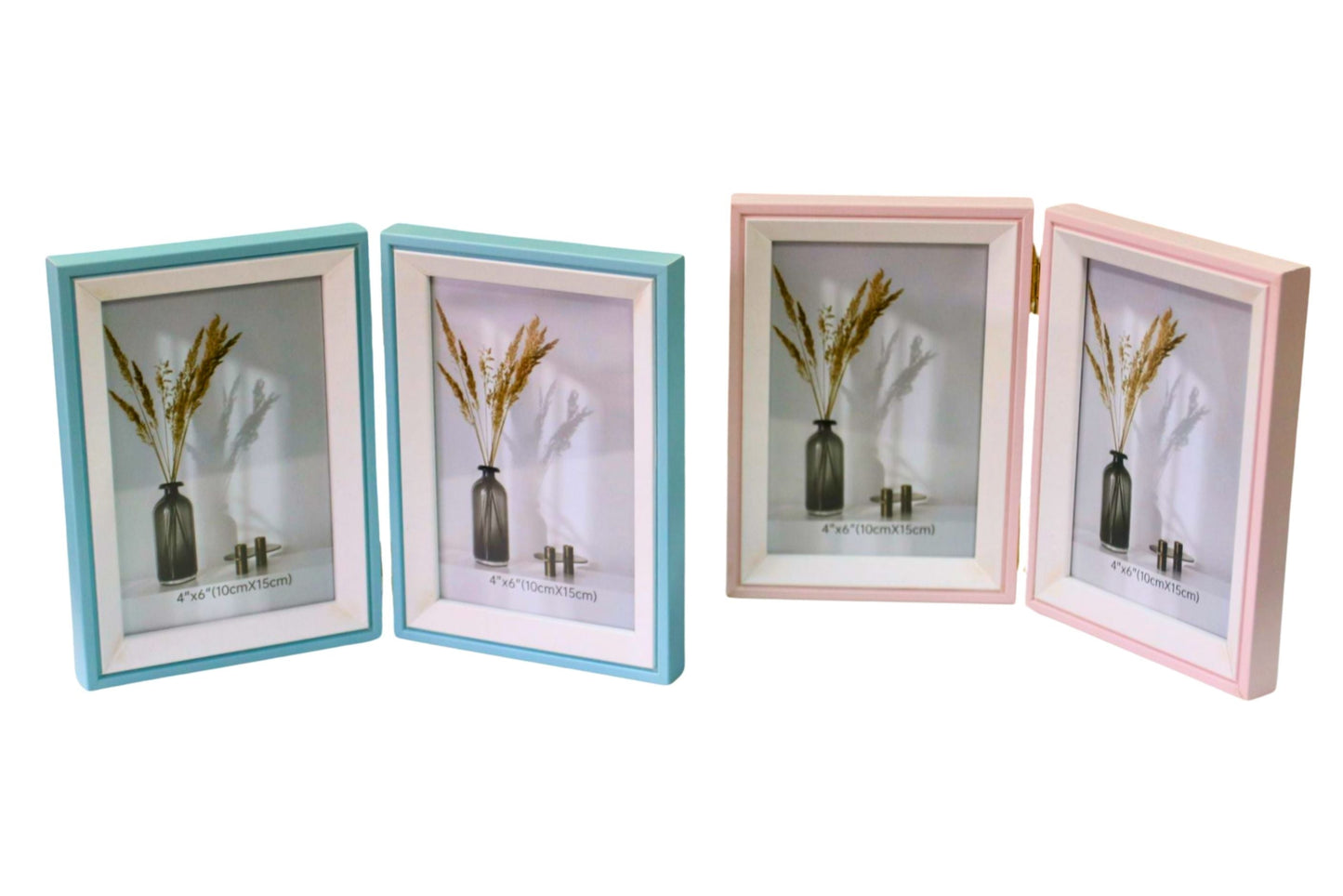 Photo Frame Two Fold 10x15cm 2 Asstd