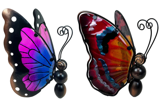 Solar Butterfly Light Flicker-Effect 26x26x14cm 2 Asstd
