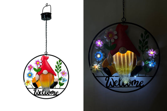 Solar Fiber Optic Gnome Garden Hanging 62x30cm