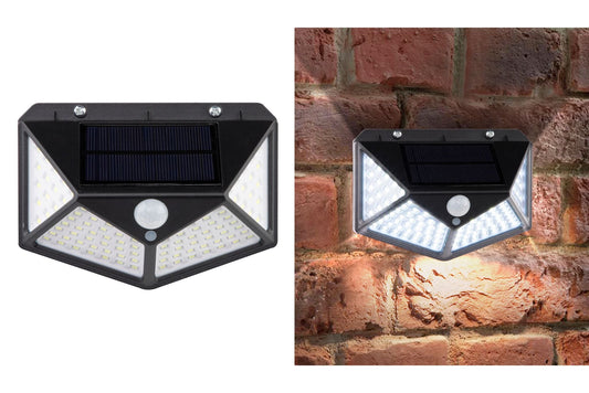 Solar Sensor Wall Light 100x LED 13.5cm