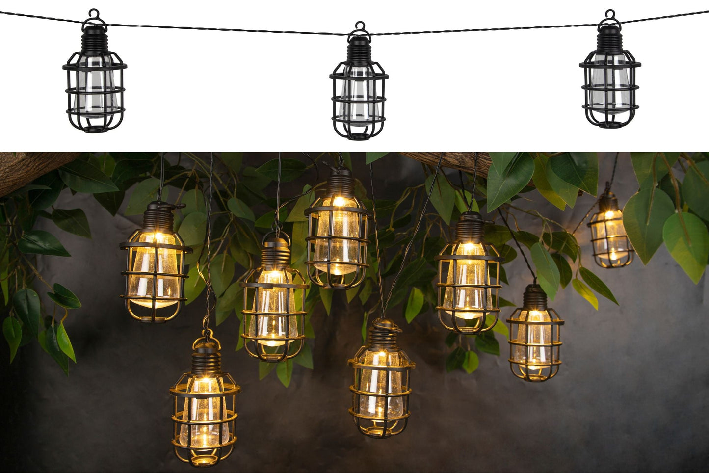 Solar String Light Industrial Bulb Warm White 2m Pk10