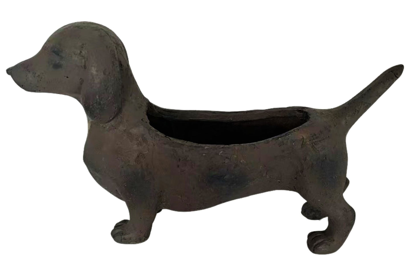MGO Garden Pot Dachshund Blk 31x19cm