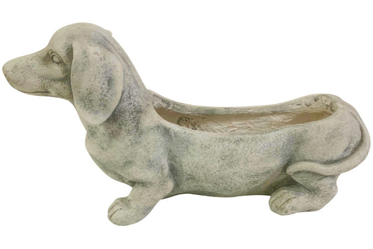 MGO Garden Pot Dachshund White 24x31.5cm