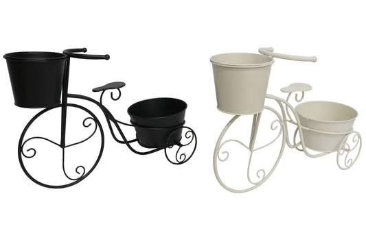Metal Planter Two Pots Bicycle 54cm 2 Asstd