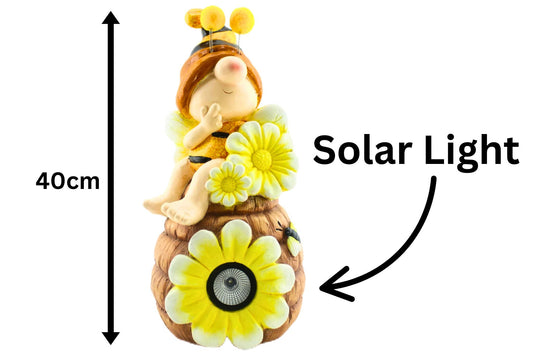 MGO Bee Kids On Pot Solar Light 40cm