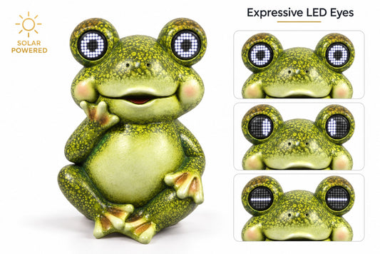 Polyresin Frog w/Solar Animated Eyes 25cm