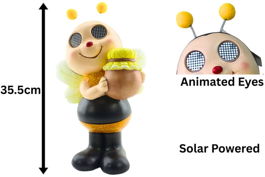 Polyresin Bee Stand w/Solar Animated Eyes 35.5cm
